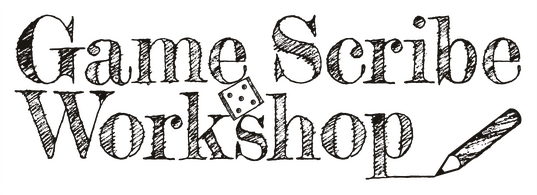 Game Scribe Workshop The logo for Game Scribe Workshop which features a 6-sided die and a pencil